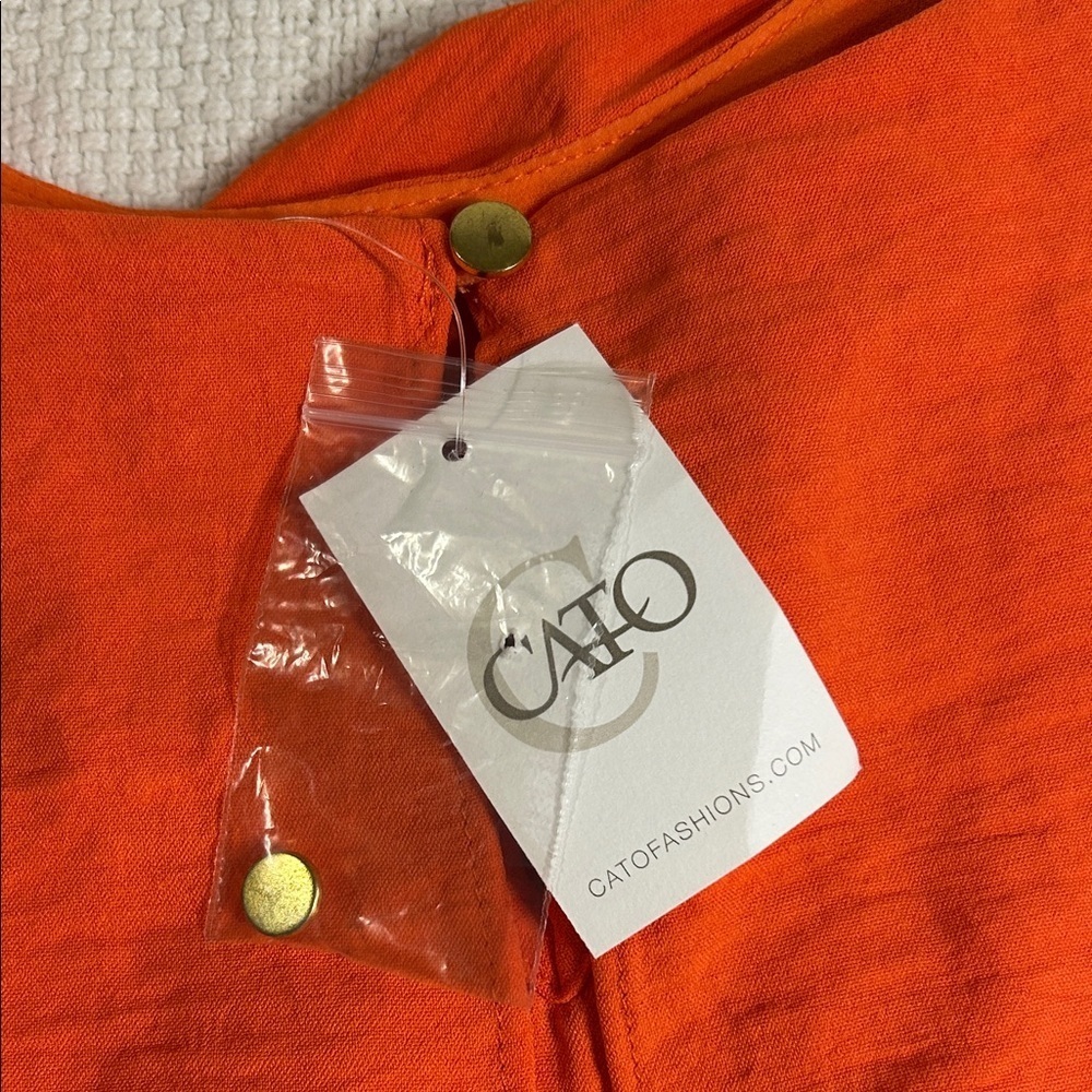 Cato Sleeveless Orange Layered Top - Picture 4 of 10